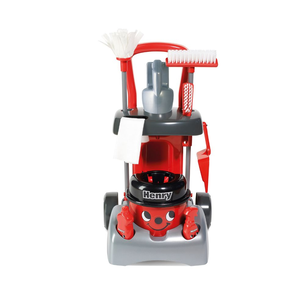 Casdon - Henry Deluxe cleaning trolley for Kids, 3+ - Red