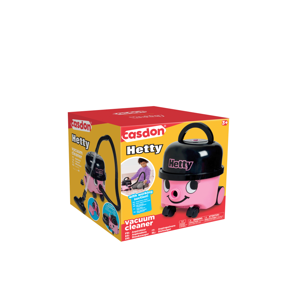 Casdon - Hetty Vacuum Cleaner Toy for Kids 3+, Pink