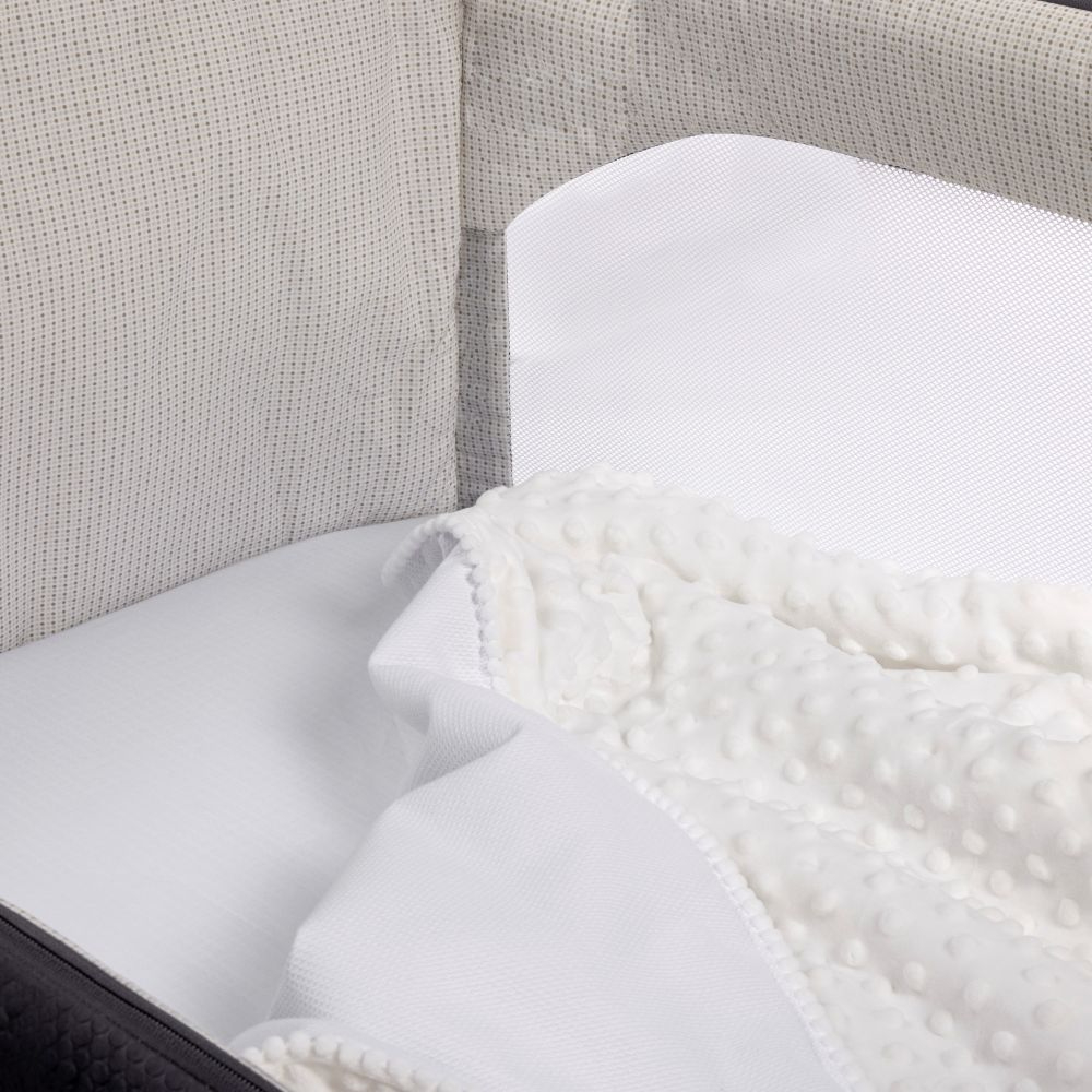 Nini Baby 3-Piece Bassinet Bedding Set, Soft Cotton, Fits Bassinet Up to 50x80 cm, Royal White
