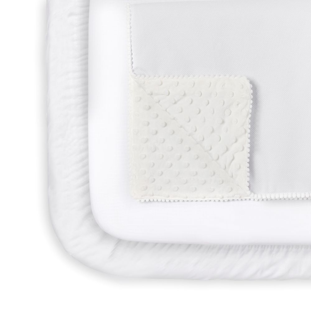 Nini Baby 3-Piece Bassinet Bedding Set, Soft Cotton, Fits Bassinet Up to 50x80 cm, Royal White