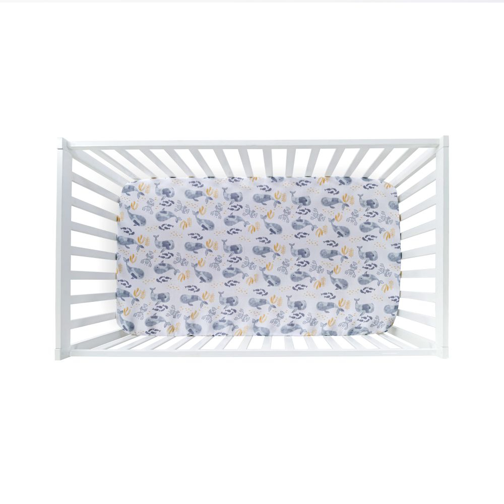 Nini Baby Crib/Cot Fitted Sheet – 100% Muslin Cotton, Up to 70x140 cm, Deep Grey