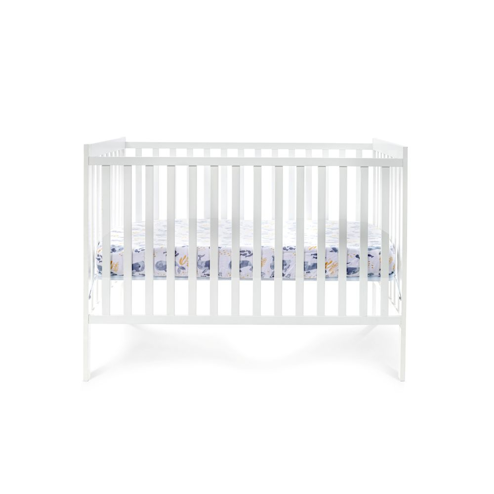 Nini Baby Crib/Cot Fitted Sheet – 100% Muslin Cotton, Up to 70x140 cm, Deep Grey