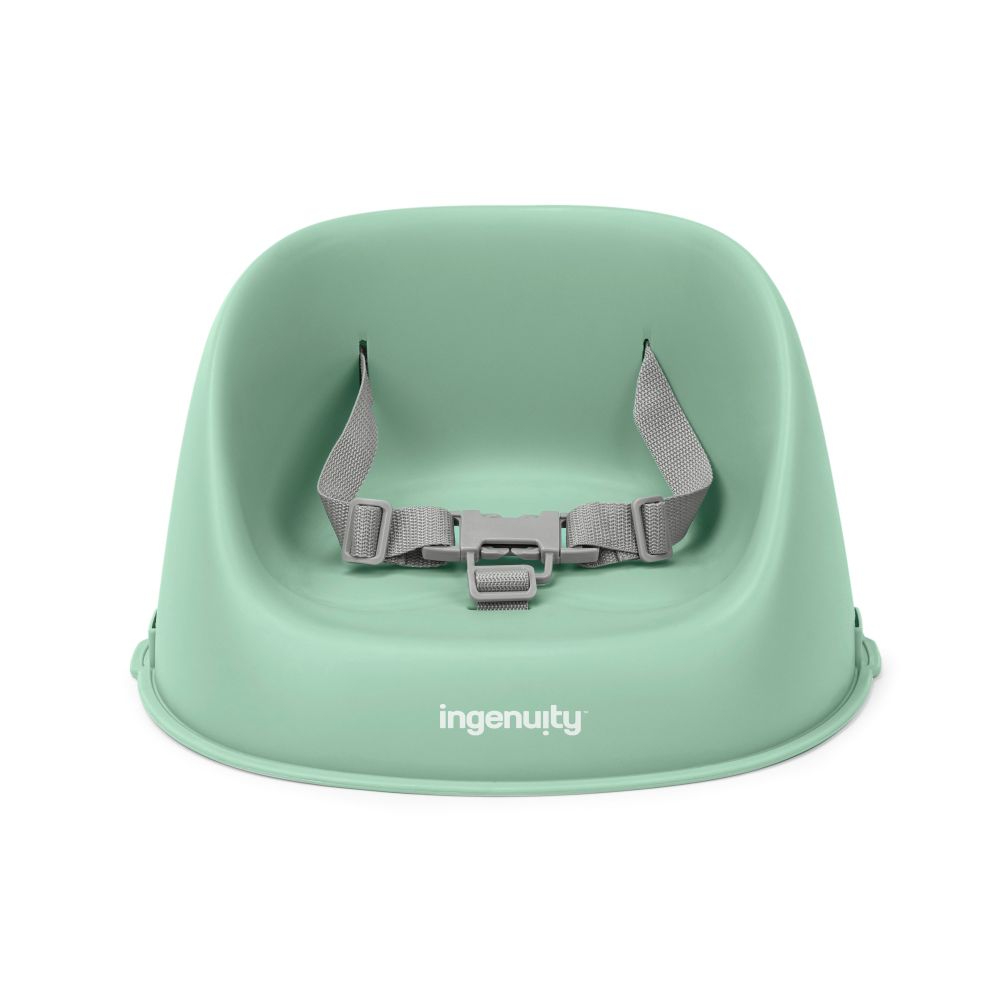 Ingenuity My Spot Easy-Clean Booster Seat - 3-Point Harness, Washable Straps, Secure Fit, Green, 6–36 Months