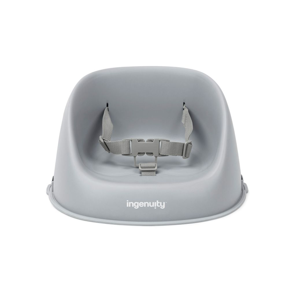 Ingenuity My Spot Easy-Clean Booster Seat – Lightweight, Easy to Clean, Fits Most Chairs, Grey, 6–36 Months