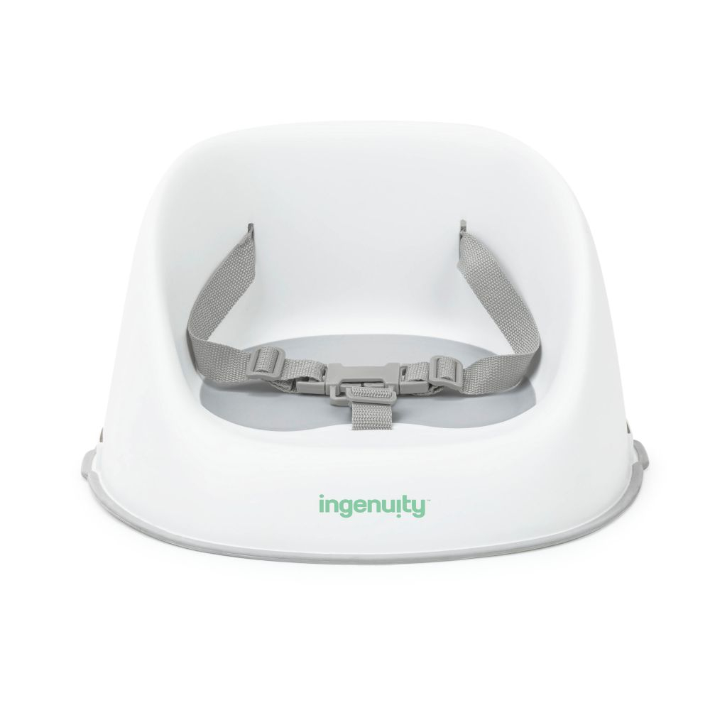 Ingenuity Simplicity Easy-Clean Booster Seat – Soft, Wipeable, No Assembly, Grey, 6–36 Months