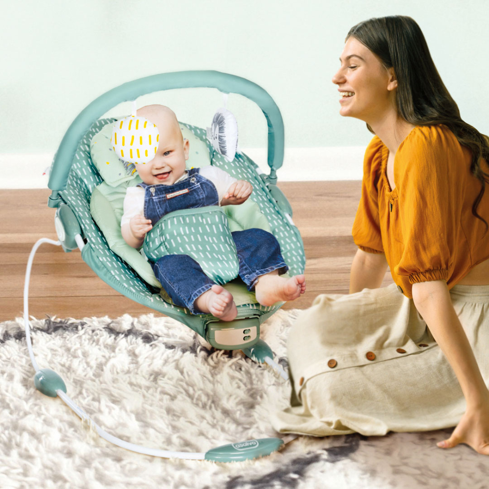 Asalvo Baby Bouncer – Pinchi Grey, Comfortable & Calming Infant Seat