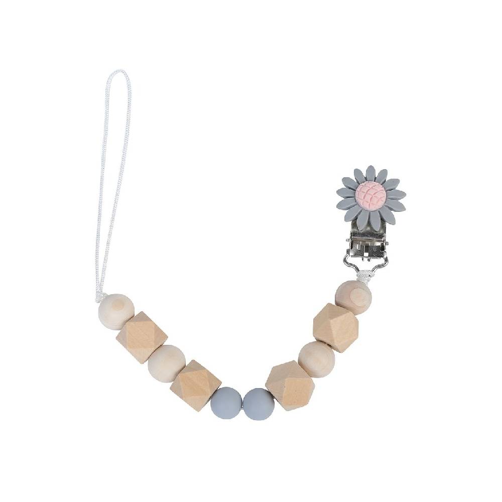 Factory Price - Classy Wooden Pacifier Clip - Grey
