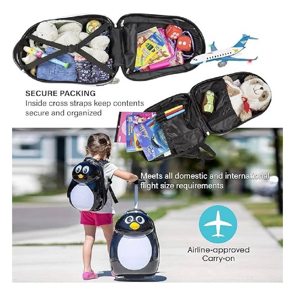 PEEKABOO Kids Carry-on Luggage Set - Penguin