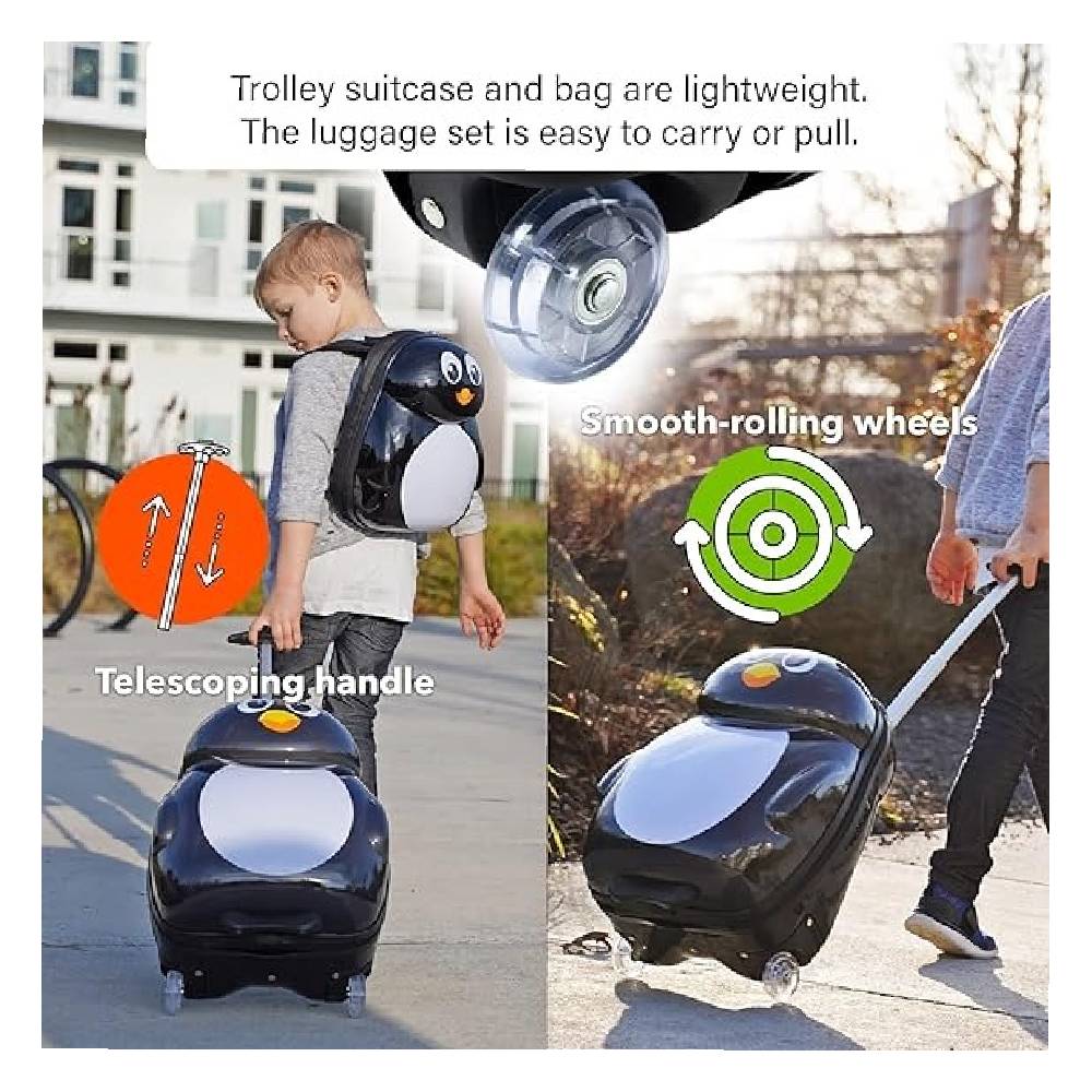 PEEKABOO Kids Carry-on Luggage Set - Penguin