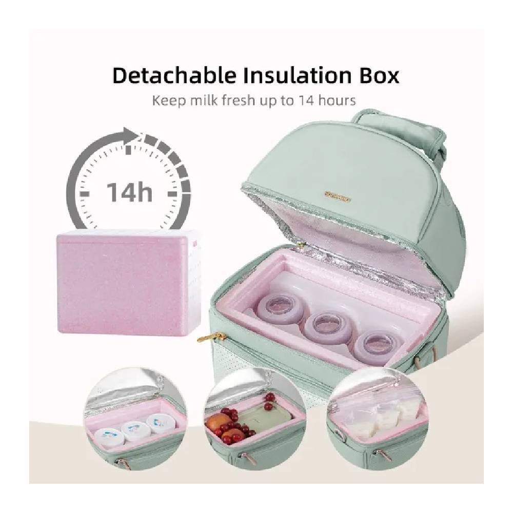 Sunveno - Breastmilk Cooler Bag With Insulation Box Set - Green