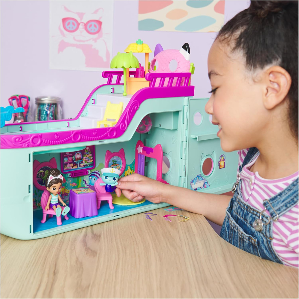 Gabby's Dollhouse Cat Friend Cruise Ship Playset - Fun Toy with Accessories for Kids