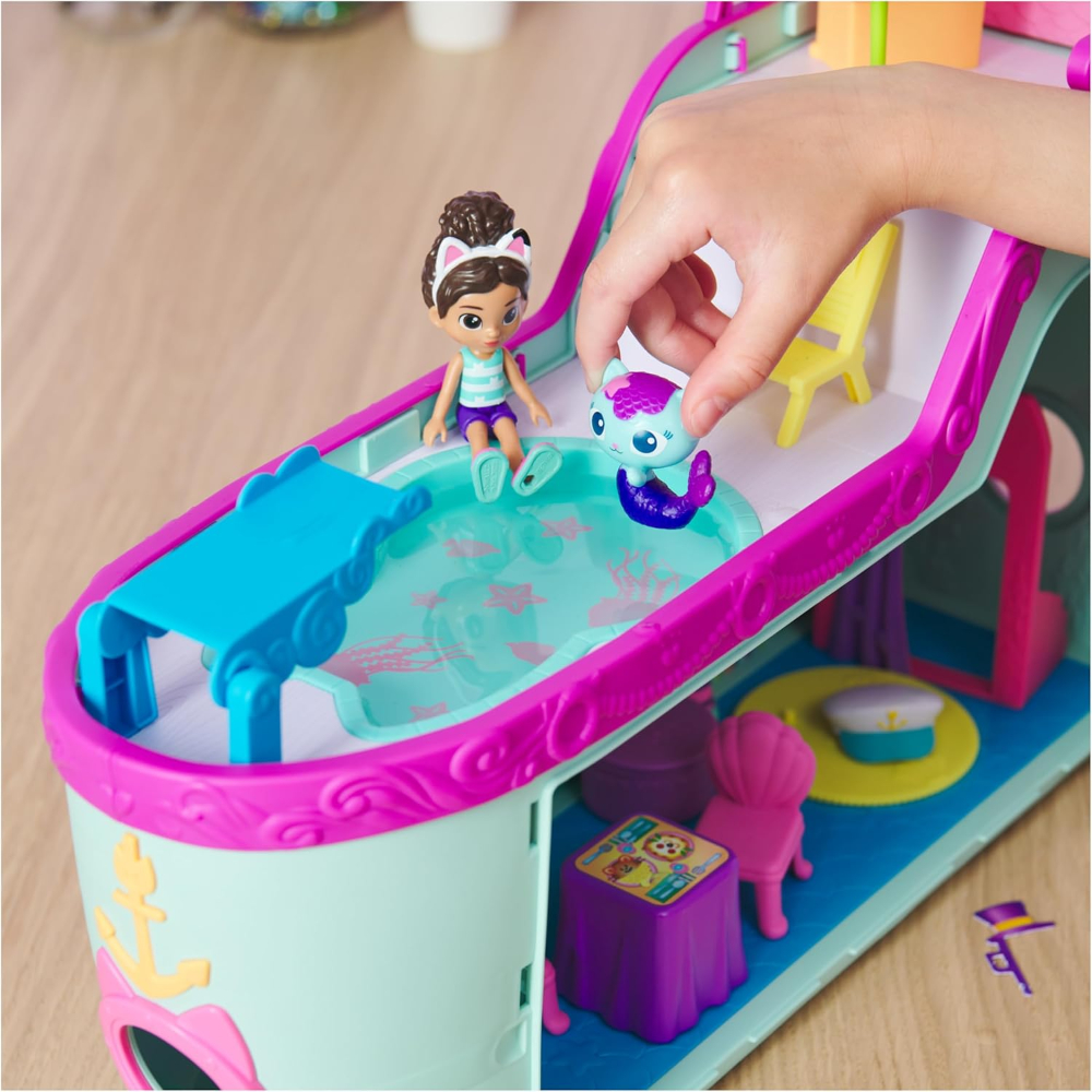 Gabby's Dollhouse Cat Friend Cruise Ship Playset - Fun Toy with Accessories for Kids