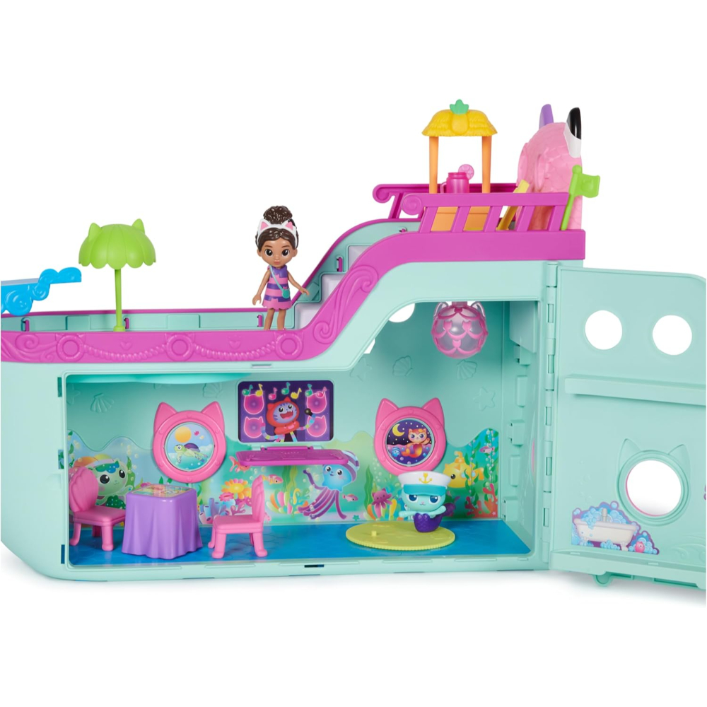 Gabby's Dollhouse Cat Friend Cruise Ship Playset - Fun Toy with Accessories for Kids