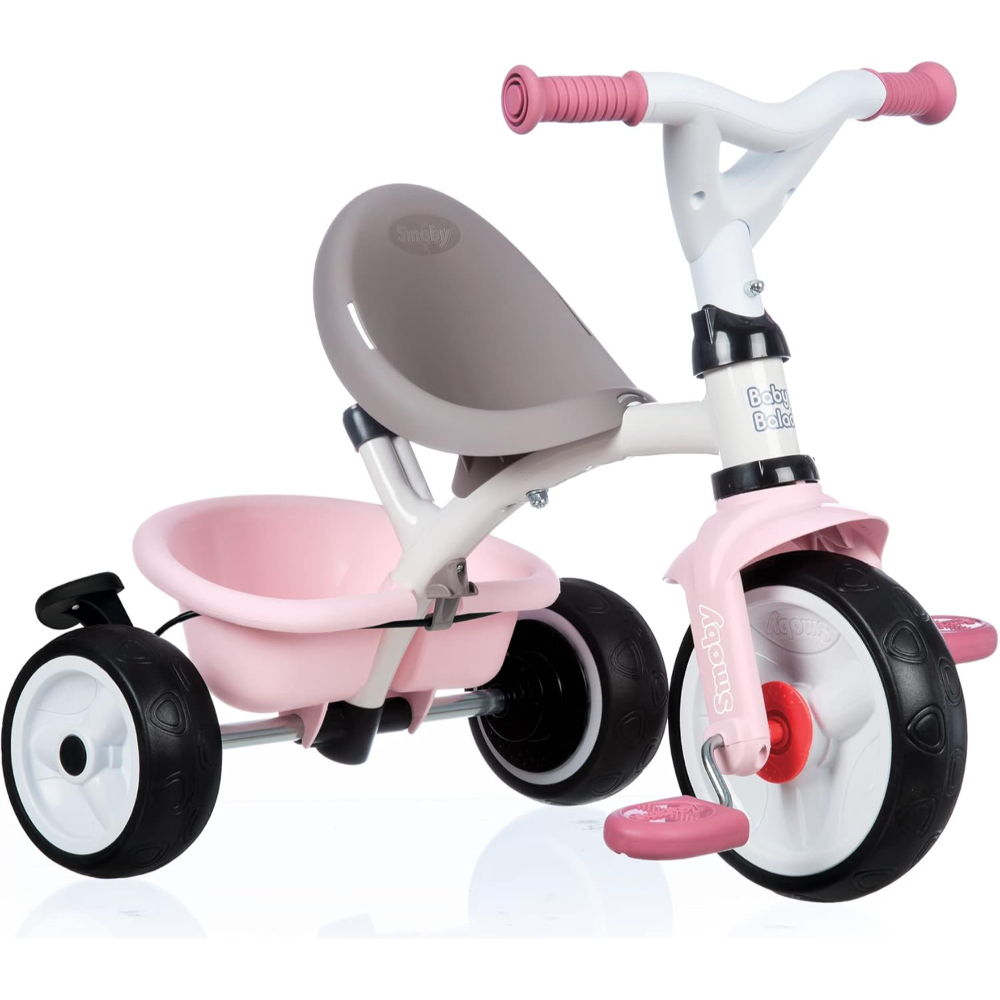 Smoby Baby Balade Pink Tricycle – 2-in-1 Kids Ride-On Trike with Adjustable Features, Safety Bar & Sun Canopy