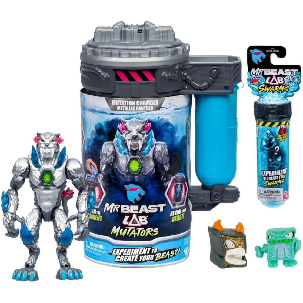 MrBeast Lab Mutators Mutation Chamber - Metallic Panther Action Figure