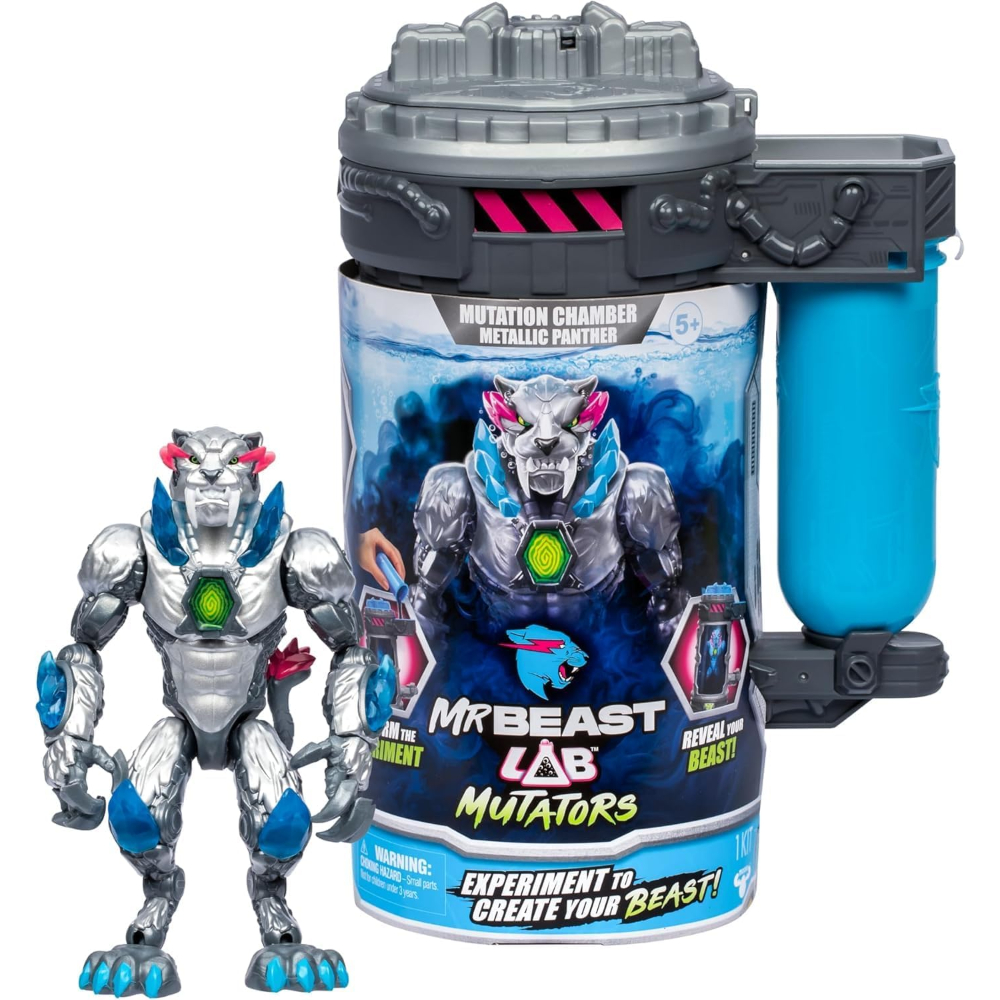 MrBeast Lab Mutators Mutation Chamber - Metallic Panther Action Figure