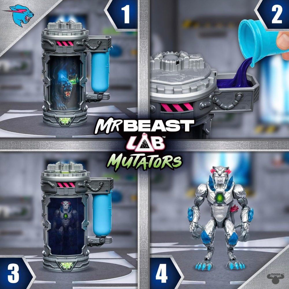 MrBeast Lab Mutators Mutation Chamber - Metallic Panther Action Figure