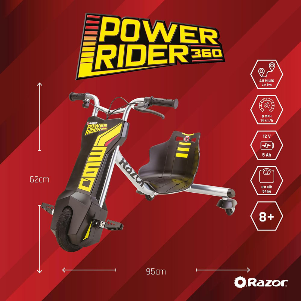 Razor Power Rider 360 V2 Electric Drift Trike 14 km/hr