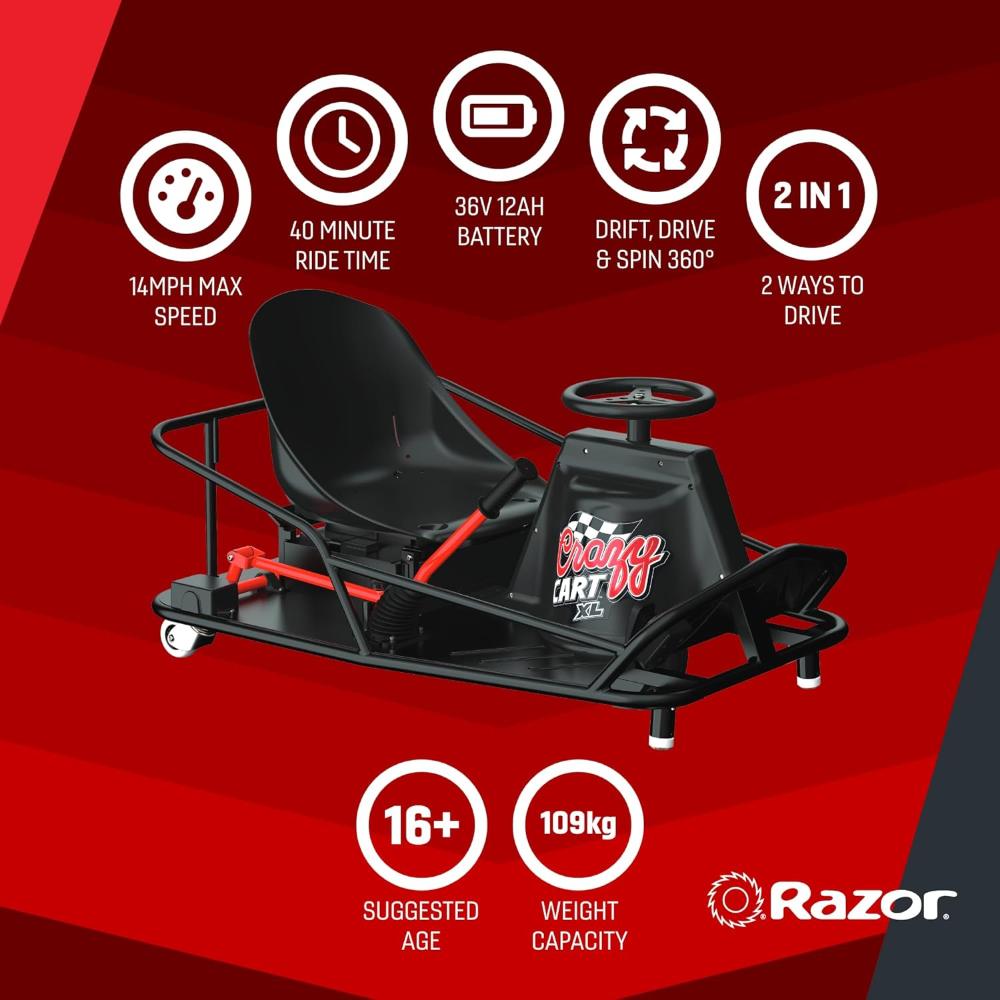 Razor - Crazy Cart XL Ultimate Drifter 22Km/Hr - For 16+ Ages