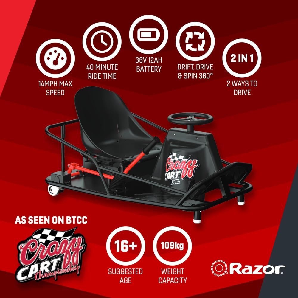 Razor - Crazy Cart XL Ultimate Drifter 22Km/Hr - For 16+ Ages
