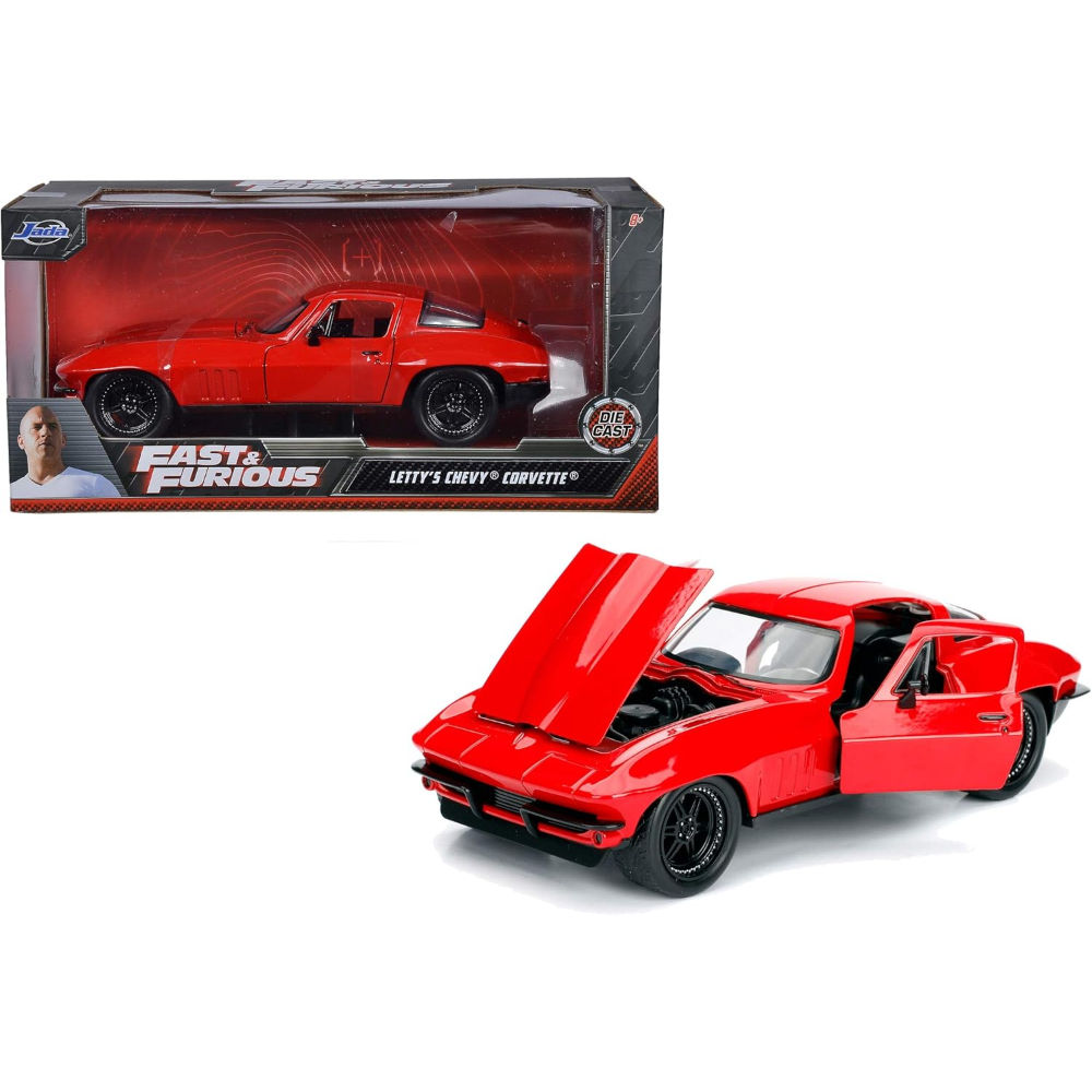 Jada - Fast & Furious FF8 1966 Chevy Corvette 1:24 Die-Cast Car - Classic Movie Collectible Model