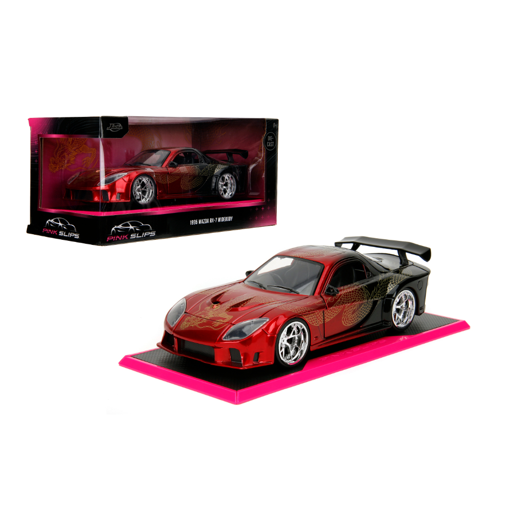 Jada 1:24 Pink Slips 1995 Mazda RX-7 Widebody – Die-Cast JDM Sports Car Collectible
