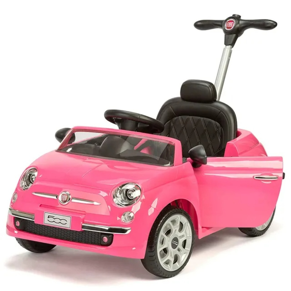 Fiat 3‑In‑1 Pink Kids Pusher Car – Convertible Ride‑On Push Walker Toy